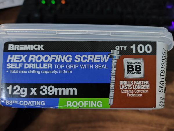 Bremick - Hex roofing screws- self driller - 12g x 39mm 100pcs