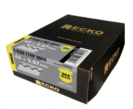 图片1 304 Stainless Ring Shank 1000pcs,Ecko 65x2.87mm D Head Strip Nails -