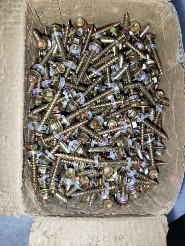 12g screws 12Gauge 38mm Yellow Zinc Screws with Spacer Washer 100pcs