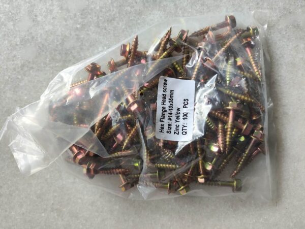 14Gauge 35mm Yellow Zinc Screws 100pcs