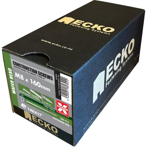 Ecko T-Rex17 Construction Screws M8 X 160Mm (50 Pack)