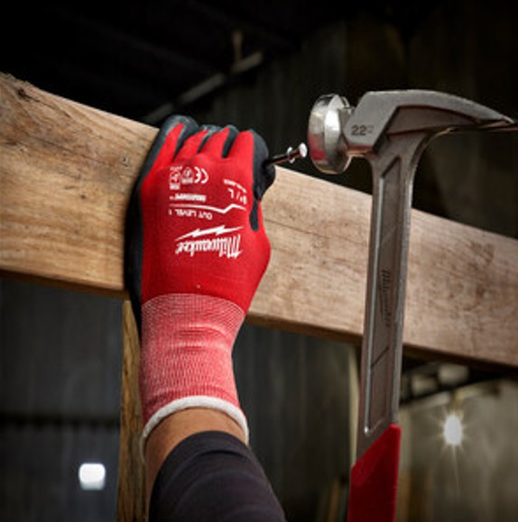 Milwaukee Gloves, 4932471419, Cut Level 1, 2XL, Red